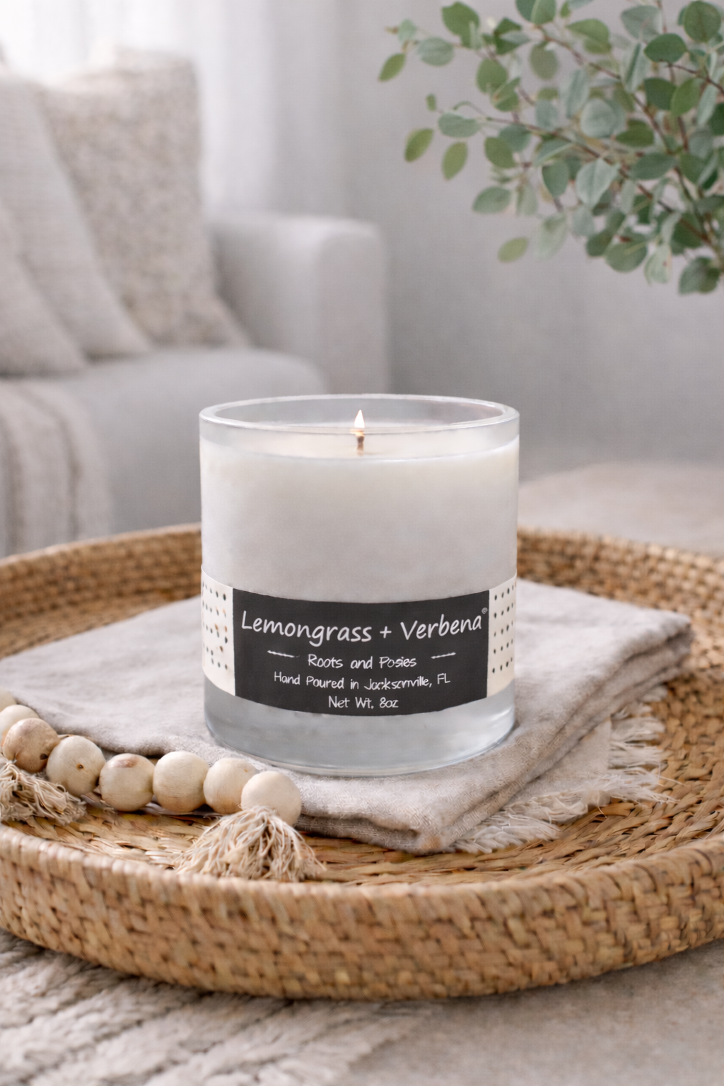 Lemongrass & Verbena Soy Candle for a Fresh, Energizing Space