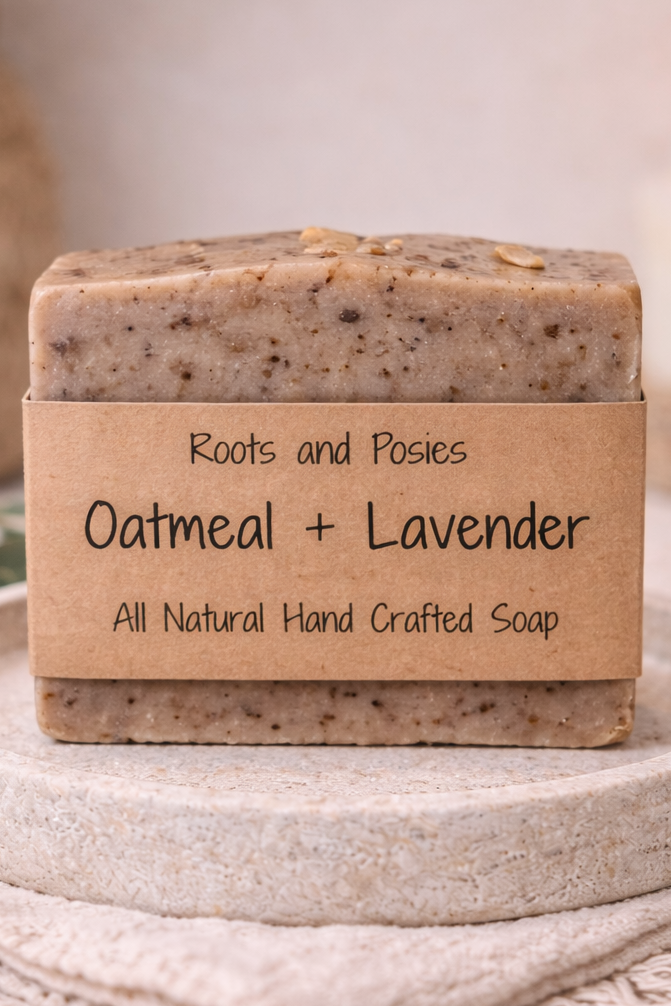 Lavender +Oatmeal Handcrafted Soap for Gentle, Soothing Care