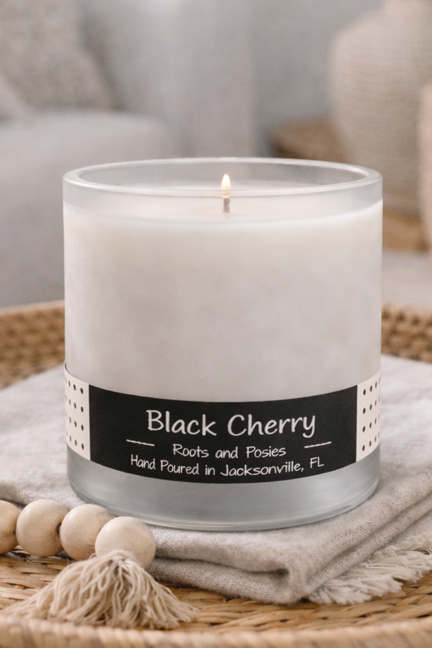 Black Cherry Soy Candle for a Rich, Juicy Atmosphere