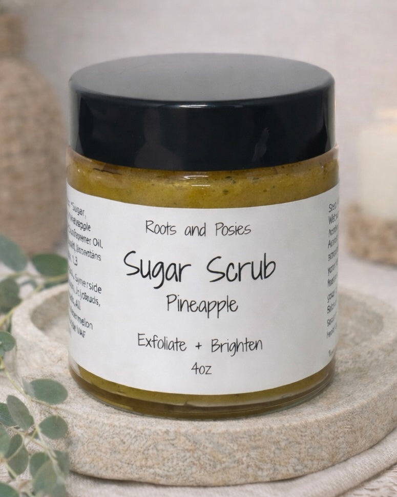 Pineapple Sugar Scrub for Brightening + Gentle Exfoliation
